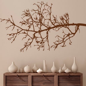 Tree Branch Wall Decal, Oak Branch Corner Decor, Modern Decor, Nature Wall Decal, Winter Tree Wall Decal for Living Room Bedroom Nursery #31