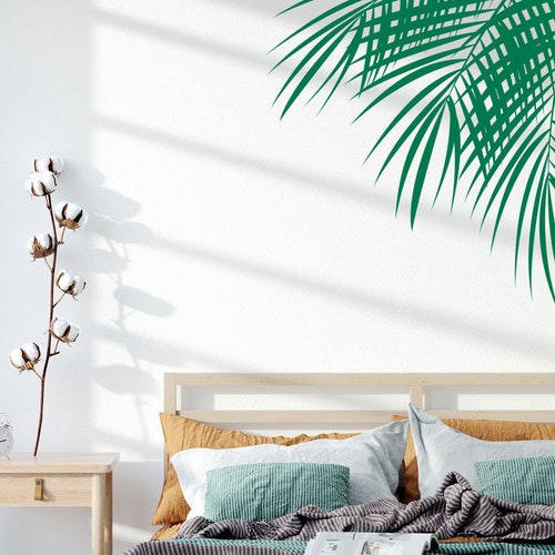 Palm Leaves Wall Decal Tropical Leaves Wall Art Palm Tree Etsy
