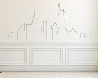 NYC Skyline Vinyl Wall Decal: New York City Outline Art MW141