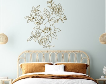 Blumen Wandtattoo: Matte Vinyl Blumen Aufkleber, Home Decor MW147