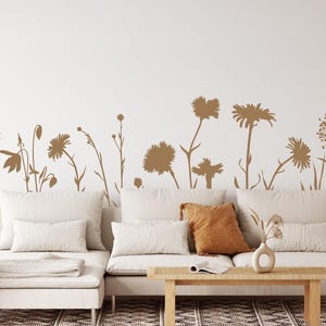Large Wildflowers Wall Decal: Garden Decor, Kids Room, Nursery, Floral Art MW109