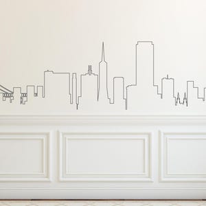 San Francisco Skyline Wandtattoo, San Francisco Skyline Aufkleber, Wandbild für Haus Büro Schlafzimmer #134