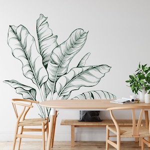 Tropical Plant Wall Decal, Banana Leaves Wall Sticker, Banana Plant Decor, Tropical Decor Bedroom Home Living Nursery, Modern Home Decor #12