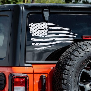 Beunruhigt Aufkleber der amerikanischen Flagge, Vinyl-Aufkleber der USA-Flagge, beunruhigtes Dekor, abgenutzte US-Flagge, amerikanische Flagge für Wand, LKW, Auto, Haus #137