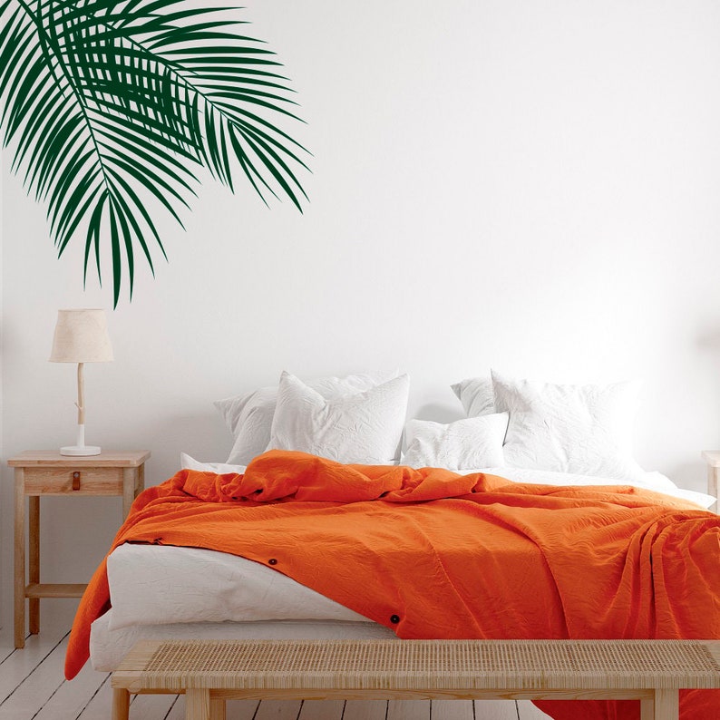 Palm Leaves Wall Decal Tropical Leaves Wall Art Palm Tree Etsy