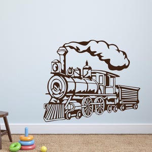 Train Wall Decal, Train Nursery Decor, Steam Train Wall Art, Train Decal for Kids Rooms, Playrooms, Day Cares, Schools, Boys Room #127