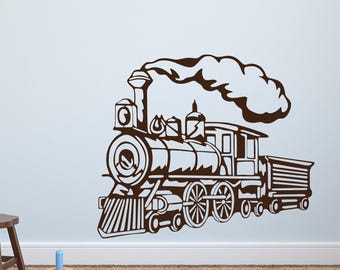 Steam Train Wall Decal: Kids Nursery, Playroom Decor MW127