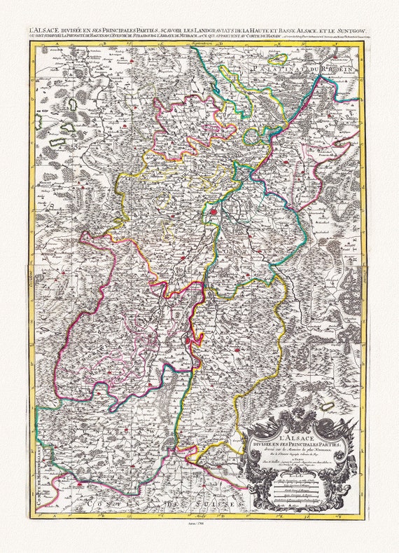 Jaillot, Mortier et Sanson, L'Alsace,1708