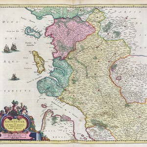 Poitou, Xaintonge, avec Le Pays D'Avlnis, 1665, Blaeu auth.