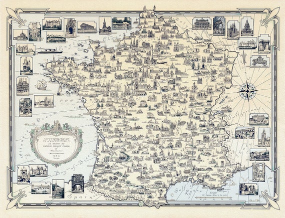 France as drawn and published by Ernest Dudley Chase, 1935