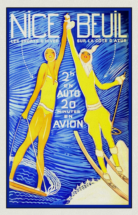 Nice, sur la Cote d'Azur, print on durable cotton canvas, 50 x 70 cm APPROX.