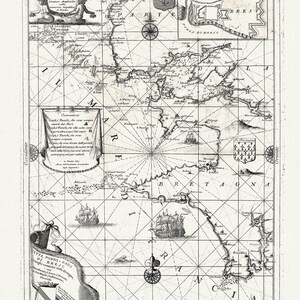 Brest, Citta, Porto e Rada, 1693, Coronelli auth., map on durable cotton canvas, 50 x 70 cm or 20x25" approx.