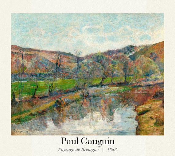 Gauguin 04, Paysage de Bretagne (1888), une affiche de la galerie, sur toile de coton épaisse, environ 50 x 70 cm.
