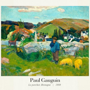 Gauguin 03, Une ferme en Bretagne (ca. 1894), une affiche de la galerie, sur toile de coton épaisse, environ 50 x 70 cm.