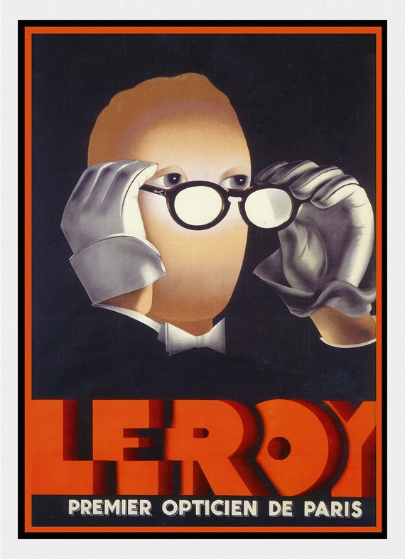 Art Deco-Leroy Optics Ver. II, travel poster reprinted on durable cotton canvas, 50 x 70 cm, 20 x 25" approx.