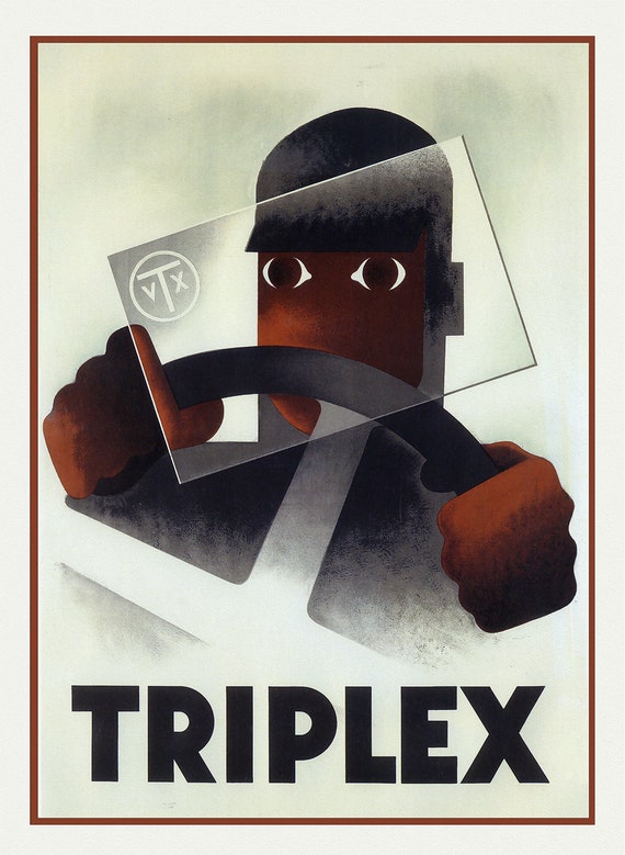 Art Deco, Triplex, 1931,  poster reprinted on durable cotton canvas, 50 x 70 cm, 20 x 25" approx.