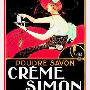 Art Decor Poster #73, Creme Simon, poster reprinted on durable cotton canvas, 50 x 70 cm, 20 x 25" approx.