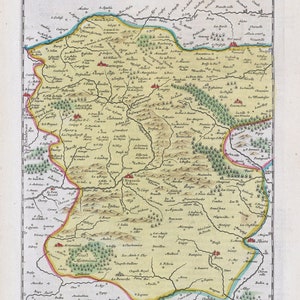 Perche, Perchensis Comitatvs, 1665, Blaeu auth. , une carte sur toile de coton épaisse, environ 56x70cm