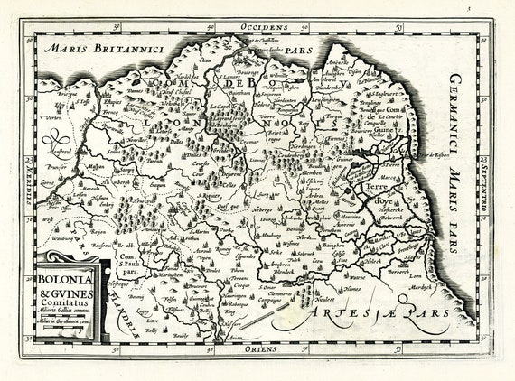 Booulogne: Bolonia & Gvines Comitatus.1636. Mercator et al. auth.