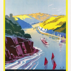 Saint Brieuc, Bretagne, 1931, une affiche de voyage sur toile de coton épaisse, environ 45x60cm