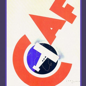 Art Deco-C.A.F.,France, 1932, travel poster reprinted on durable cotton canvas, 50 x 70 cm, 20 x 25" approx.