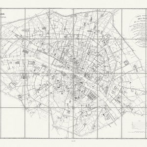 Paris: Carte statistique des égouts de la ville de Paris, 1852, , une carte sur toile de coton épaisse, environ 50 x 70 cm.