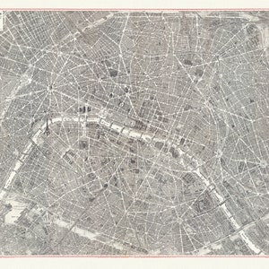 Peltier, Composite Plan De Paris A Vol D'Oiseeau, 1953 , une carte sur toile de coton épaisse, environ 45x60cm