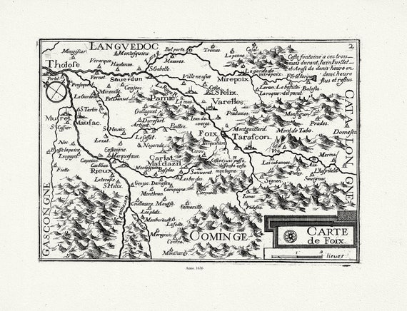 Pyrenees: Tassin, Cartes de Foix, 1636