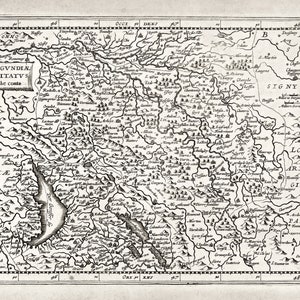 Burgundy: Burgvndiae Comitatvs  Franche Comte.1636. Mercator et al. auth., une carte sur toile de coton épaisse, environ 56x70cm