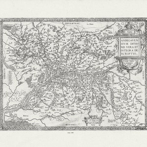 France, Maine-et-Loire , Andegavensium. Ortelius et Vrients, 1608 , une carte sur toile de coton épaisse, environ 56x70cm