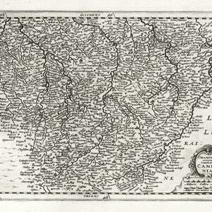 Champagne  Comitatus Campania.1636. Mercator et al. auth., une carte sur toile de coton épaisse, environ 56x70cm