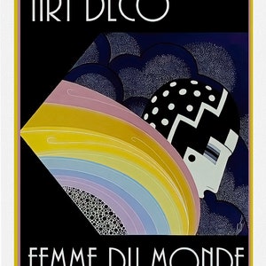 Art Deco Poster #64, Femme du Monde,  poster reprinted on durable cotton canvas, 50 x 70 cm, 20 x 25" approx.