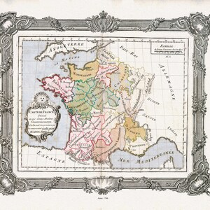 Brion de la Tour, Carte de France divisee en ses douze anciens Gouvernemens, 1766