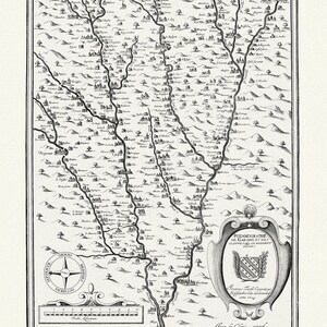 Rochemaillet , Potamographie de Garone et des Fleuves qui Rendent Dedans, Fleuve Garonne,1628,, carte sur toile de coton, environ 56x70cm