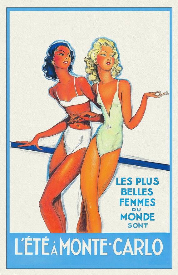 L'Ete a Monte Carlo, print on durable cotton canvas, 50 x 70 cm APPROX.