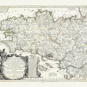 La Province ou Duché de Bretagne diviseé en deux Grandes Parties, qui sont la Haute, et la Basse Bretagne., 1689, Nolin auth.