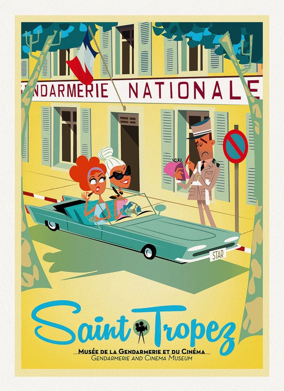 St. Tropez, , une affiche de voyage sur toile de coton épaisse, environ 45x60cm