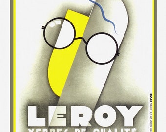 Art Deco, Leroy Optics,  poster reprinted on durable cotton canvas, 50 x 70 cm, 20 x 25" approx.