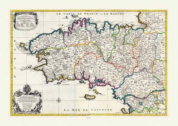 Le Bretagne , Jaillot, Mortier et Sanson, 1708