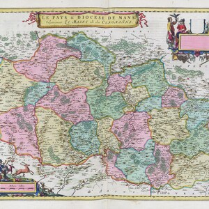 Le Pays & Diocese Le Mans, 1665, Blaeu auth.
