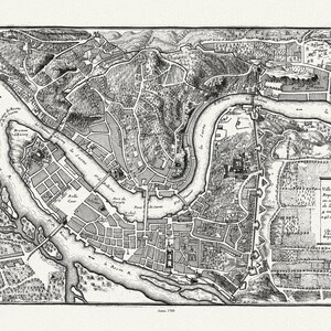 Lyonnais: de Fer, Lion (Lyon), France, 1700, carte sur toile de coton épaisse, environ 56x70cm