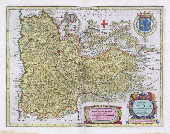 Dauphine, Delphinatvs vulgo Davphiné, 1665, Blaeu auth.