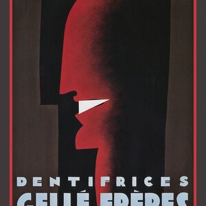 Art Deco-Dentifrices Gelle Freres, on durable cotton canvas, 50 x 70 cm or 20x25" approx.