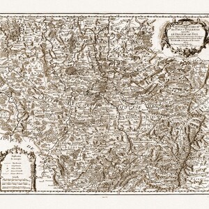 Delisle, (Guillaume de,1675-1726), Civitas Leucorum, Diocese de Toul, 1707 Ver. S , carte sur toile de coton épaisse, environ 56x70cm