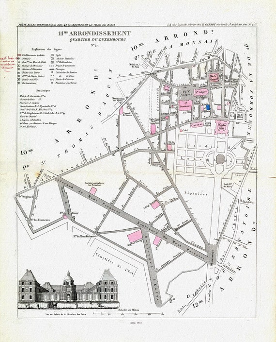 Perrot, Paris 11 Me. Arrondissement  Quartier du Luxembourg. No. 41, 1834