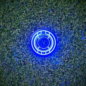 Tron identity disc - Aluminium golf ball marker with UV glow paint. Game token. Clubbing jewellery necklace pendant. Geek gift. Cyberpunk.