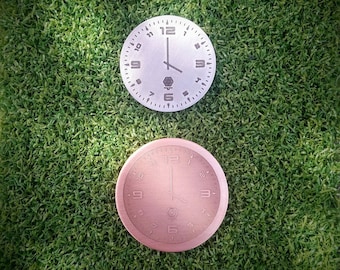 Any time custom engraved "Watch face" golf ball marker. New born baby birth time. Couples wedding date anniversary gift.  Engraved clock.