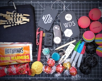 Personalised golf advent calendar - 12 Days of Christmas presents | Birthday golf gift set | Engraved markers, bag tag, pitch tools, balls.