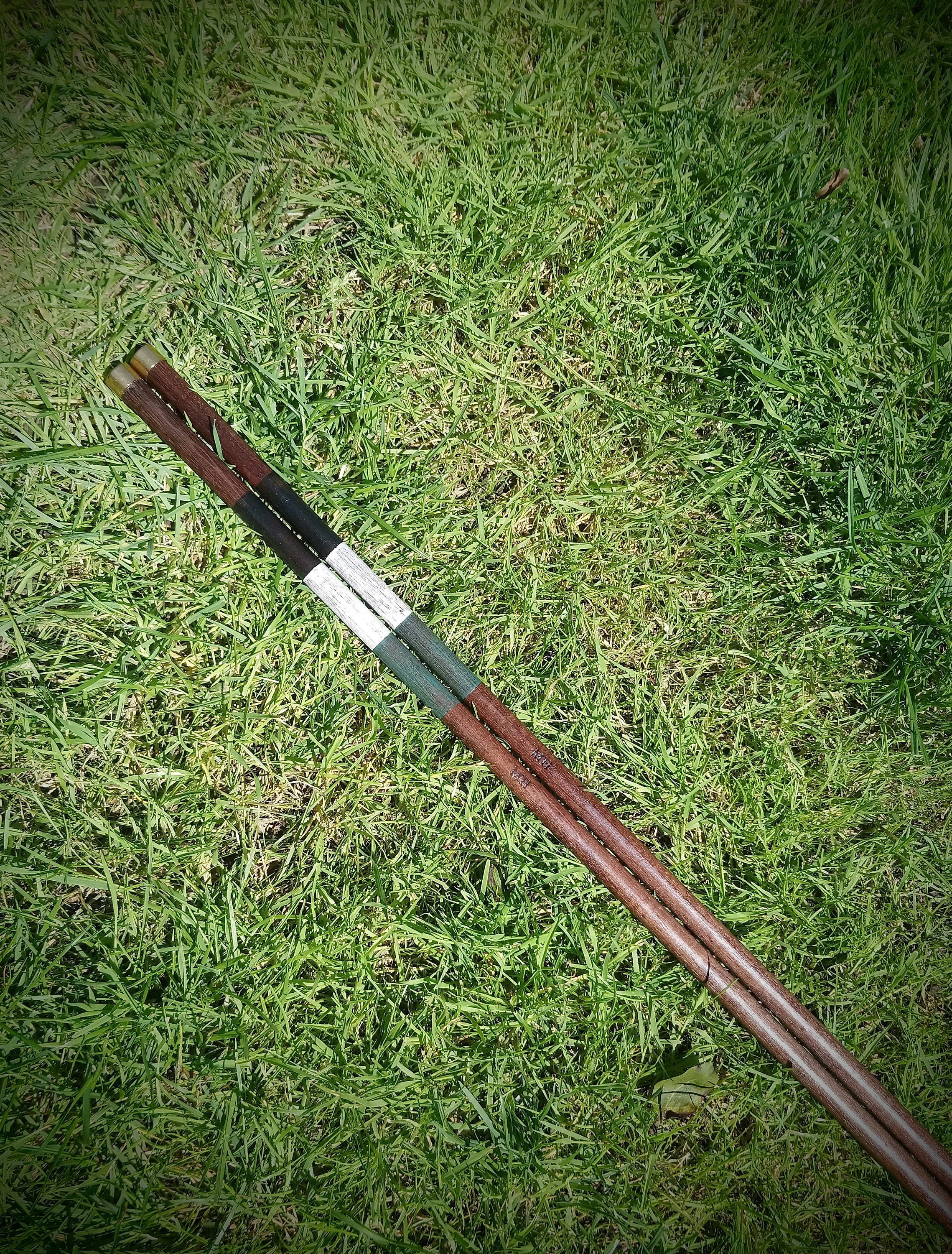 Golf alignment sticks - Walnut wood 1.0m - Custom colours and laser engraved name personalisation. Golf range training aid. Putting aim.