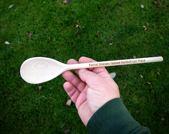 Personalised wooden spoon with laser engraved message or name. Cooking award. Chef gift. Sport trophy. Last place funny prize.